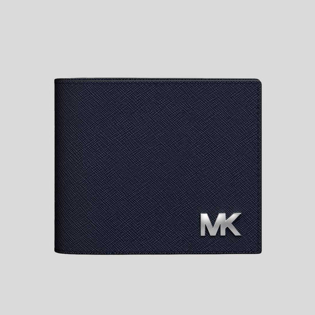 MICHAEL KORS Cooper Saffiano Leather Billfold Wallet With Passcase Navy RS-36S5LCOF2U