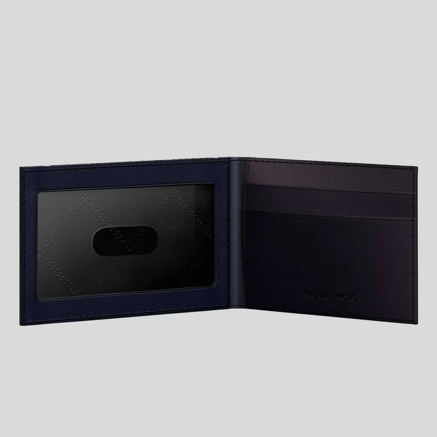 MICHAEL KORS Cooper Saffiano Leather Billfold Wallet With Passcase Navy RS-36S5LCOF2U