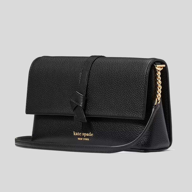 KATE SPADE Knott Flap Chain Crossbody Bag Black RS-KH154