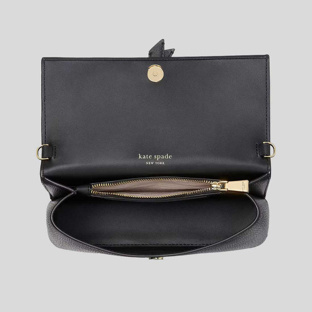 KATE SPADE Knott Flap Chain Crossbody Bag Black RS-KH154