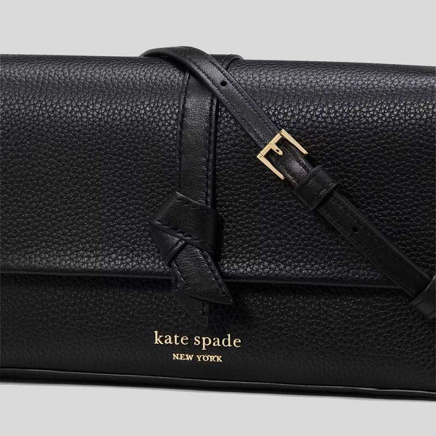 KATE SPADE Knott Flap Chain Crossbody Bag Black RS-KH154