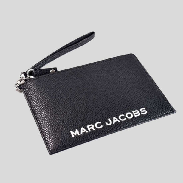 MARC JACOBS Pebble Leather Wristlet Wallet Black RS-4R3SCP028S02