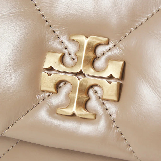 TORY BURCH Small Kira Diamond Quilt Convertible Shoulder Bag Taupe Oak RS-154706