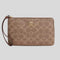 COACH Large Corner Zip Wristlet In Signature Canvas Tan/Brown RS-CZ277