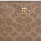 COACH Large Corner Zip Wristlet In Signature Canvas Tan/Brown RS-CZ277