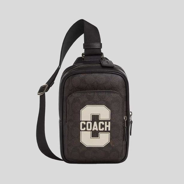 COACH Racer Sling Pack With Varsity Graphic Walnut Multi RS-CCE77