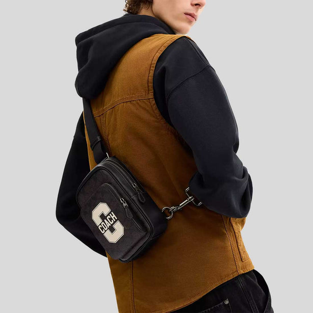 COACH Racer Sling Pack With Varsity Graphic Walnut Multi RS-CCE77