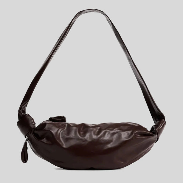 LEMAIRE Small Soft Croissant Bag Paper Leather Dark Chocolate RS-BG0092LL0028