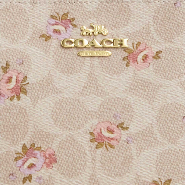 COACH Large Corner Zip Wristlet In Signature Canvas Sand Multi RS-CBA72