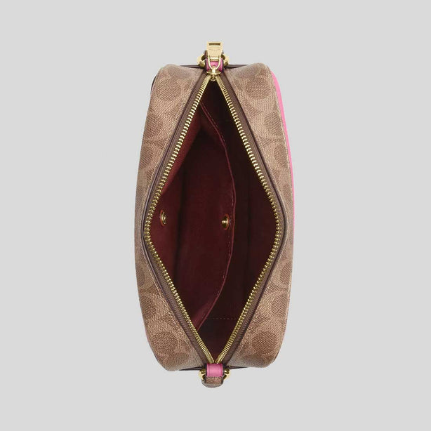COACH Jamie Camera Bag In Signature Canvas Pink/Tan RS-CBM24