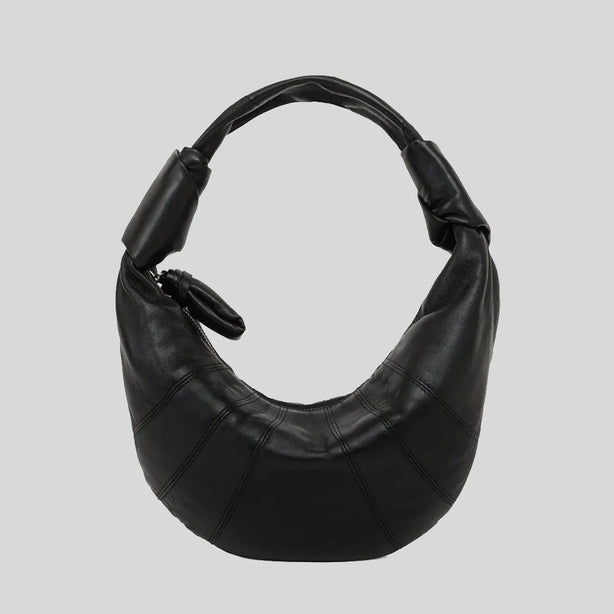 LEMAIRE Mini Fortune Croissant Bag Soft Nappa Leather Black RS-BG0125LL095