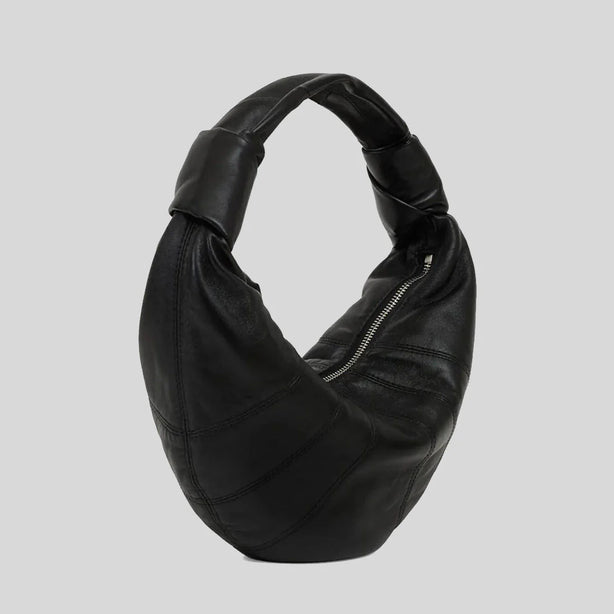 LEMAIRE Mini Fortune Croissant Bag Soft Nappa Leather Black RS-BG0125LL095