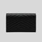SAINT LAURENT YSL Matelasse Chain Wallet In Grain De Poudre Embossed Leather Black/Silver RS-377828BOW02