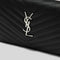 SAINT LAURENT YSL Matelasse Chain Wallet In Grain De Poudre Embossed Leather Black/Silver RS-377828BOW02