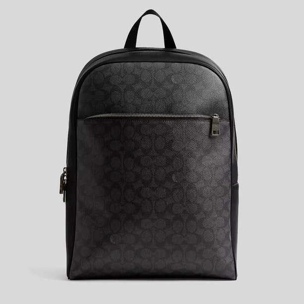 COACH Owen Backpack In Signature Canvas Charcoal Black RS-CAJ90