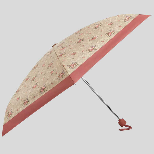COACH Uv Protection Mini Umbrella With Floral Print Sand Multi RS-CCS84