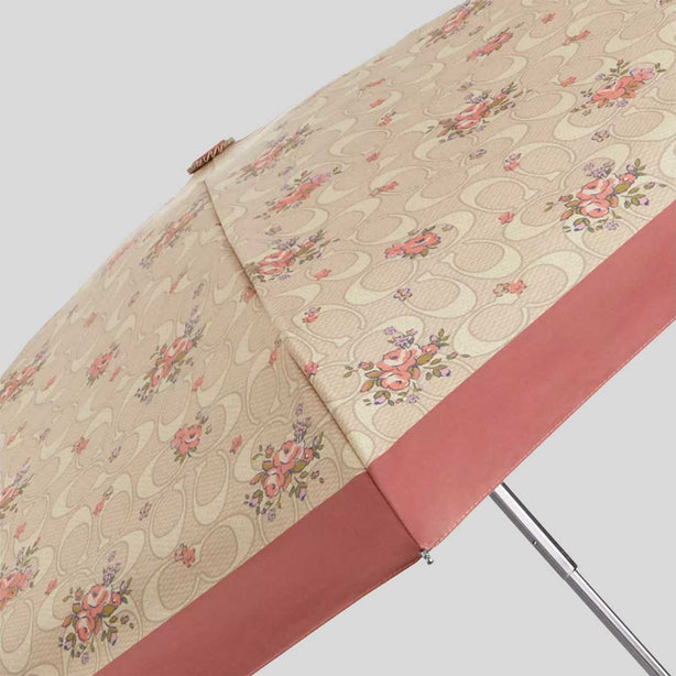 COACH Uv Protection Mini Umbrella With Floral Print Sand Multi RS-CCS84