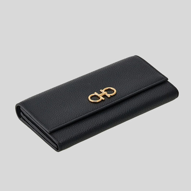 FERRAGAMO Gancini Wallet With Chain Black RS-0770374