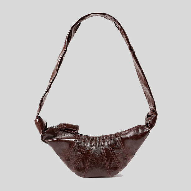 LEMAIRE Small Croissant Bag Coated Cotton Chocolate Fondant RS-BG0003LF1329