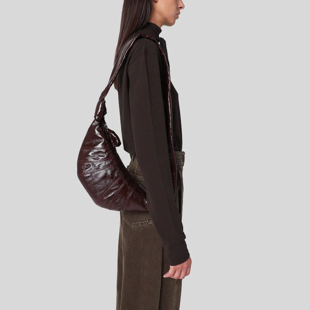 LEMAIRE Small Croissant Bag Coated Cotton Chocolate Fondant RS-BG0003LF1329