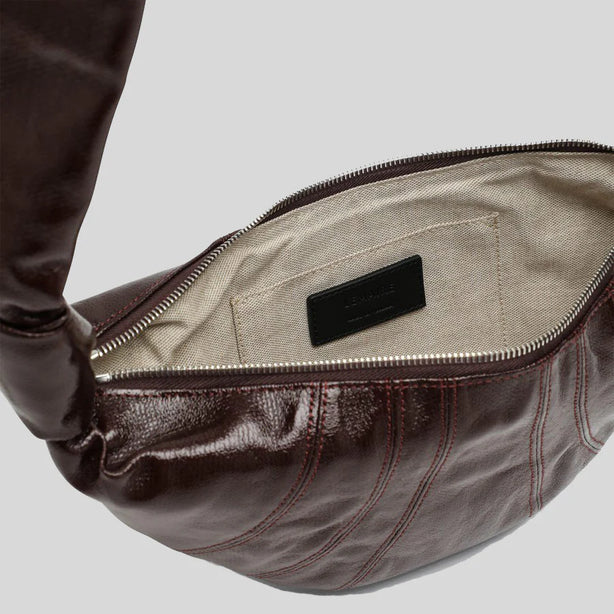 LEMAIRE Small Croissant Bag Coated Cotton Chocolate Fondant RS-BG0003LF1329