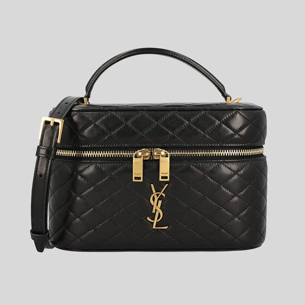 SAINT LAURENT YSL Gaby Vanity Bag In Lambskin Black RS-7667311EL07