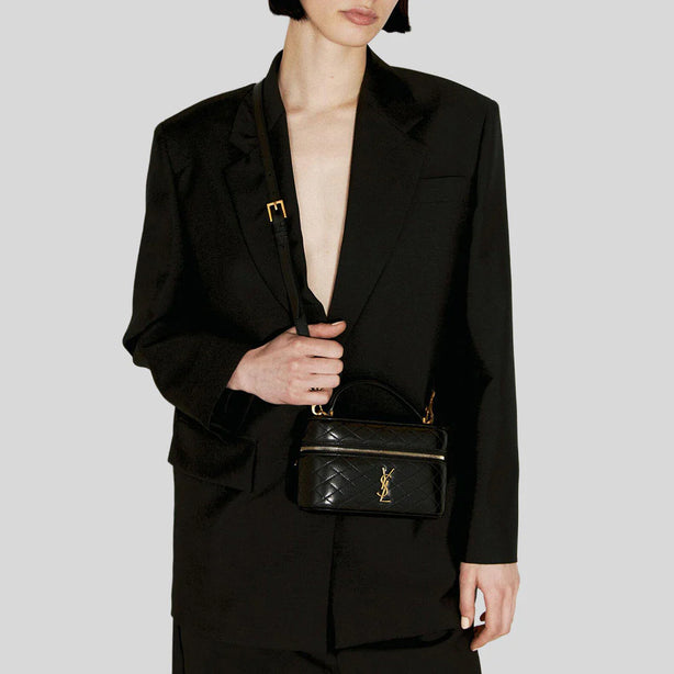 SAINT LAURENT YSL Gaby Vanity Bag In Lambskin Black RS-7667311EL07