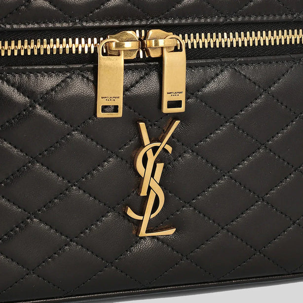 SAINT LAURENT YSL Gaby Vanity Bag In Lambskin Black RS-7667311EL07