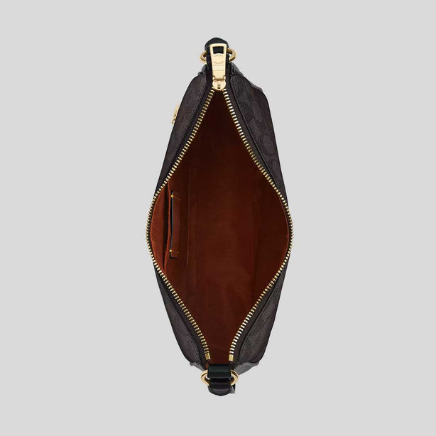 COACH Ellie File Bag In Signature Canvas Walnut/Black RS-CZ177