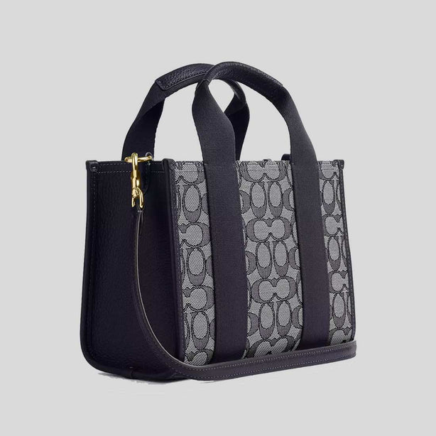 COACH Smith Tote Bag 24 In Signature Jacquard Navy/Midnight Navy RS-CAR78