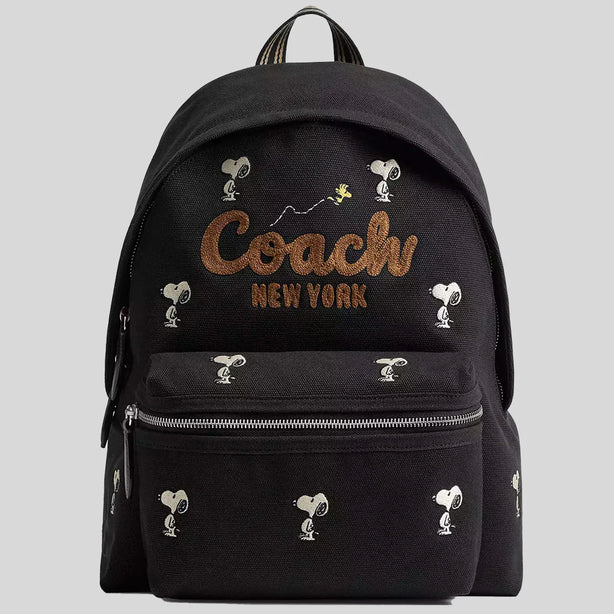 COACH Coach X Peanuts Snoopy Cargo Backpack Black Multi RS-CBF69