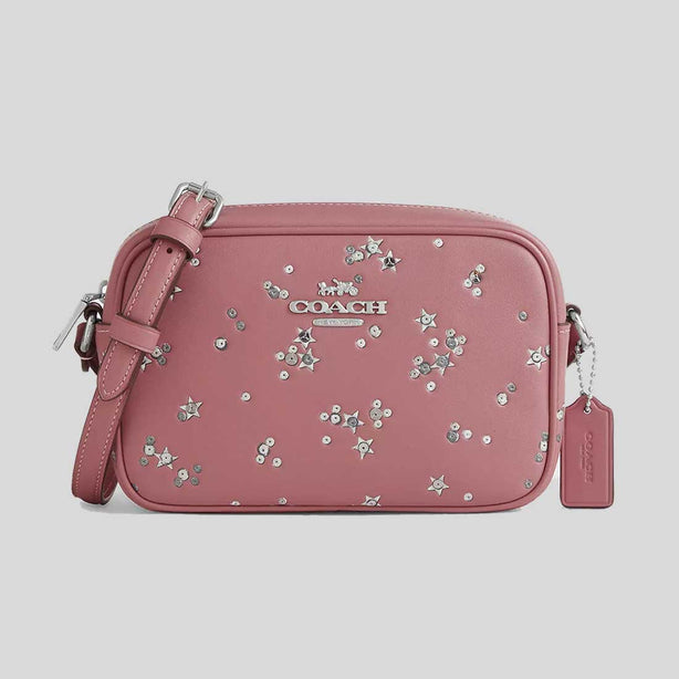 COACH Mini Jamie Camera Bag With Star Print Silver/Dusty Pink Multi RS-CCI73