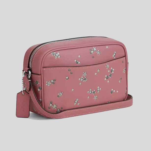 COACH Mini Jamie Camera Bag With Star Print Silver/Dusty Pink Multi RS-CCI73