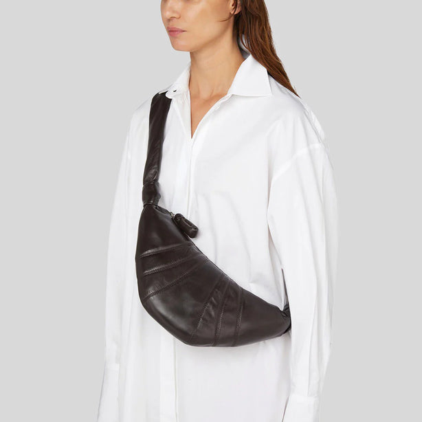 LEMAIRE Small Croissant Bag Soft Nappa Leather Dark Chocolate RS-BG0003LL095