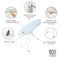 BRABANTIA Ironing Board B, 124x38 cm, Steam Iron Rest
