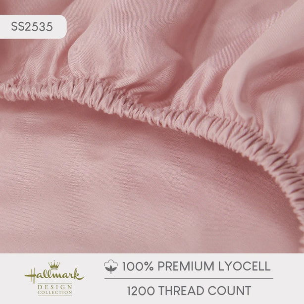 Hallmark Lyocell Fitted Sheet Set - Pink