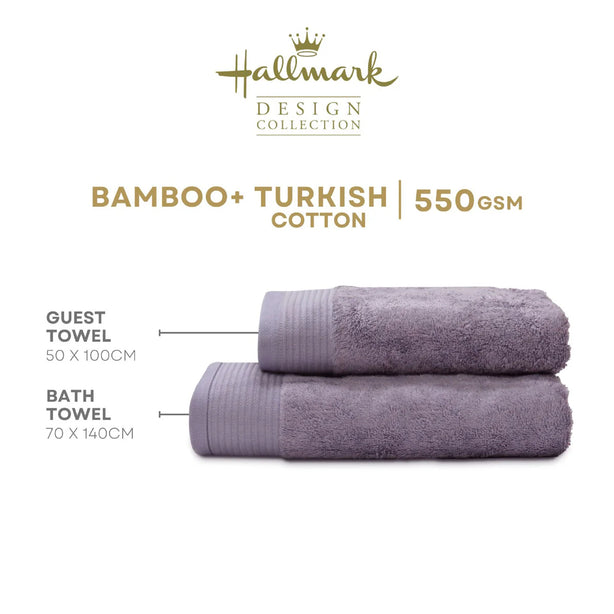 Hallmark Bamboo Cotton Turkish Jacquard Border Towel