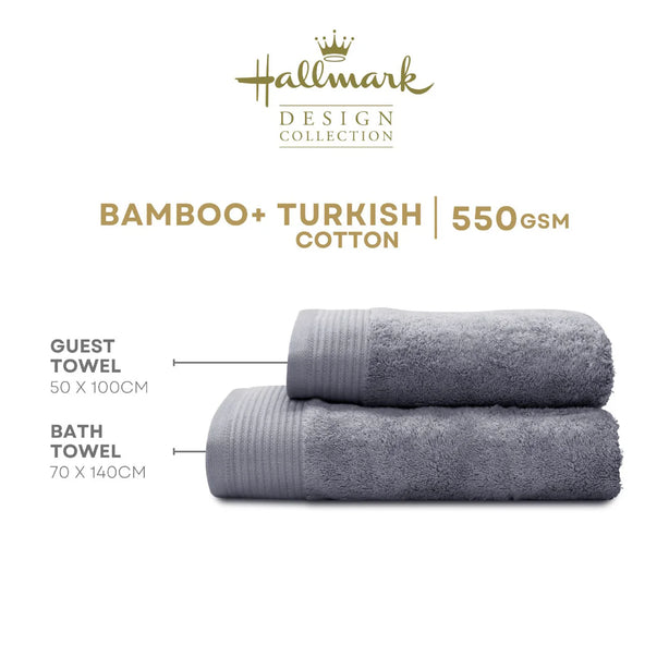 Hallmark Bamboo Cotton Turkish Jacquard Border Towel