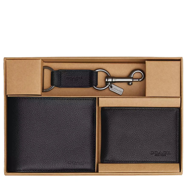 Coach Boxed 3 In 1 Wallet Gift Set in Black CS433