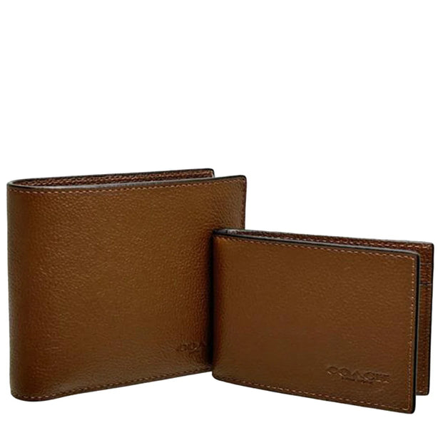 Coach Boxed 3 In 1 Wallet Gift Set in Dark Saddle CS433