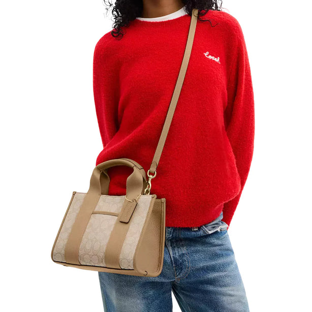 Coach Smith Tote Bag 24 In Signature Jacquard - Light Khaki Multi CAR78