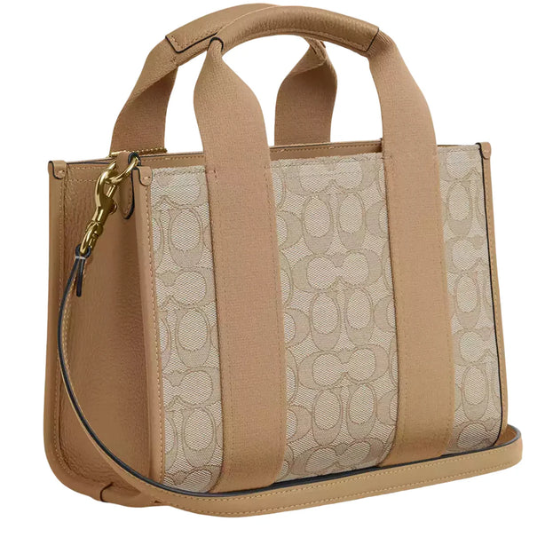 Coach Smith Tote Bag 24 In Signature Jacquard - Light Khaki Multi CAR78