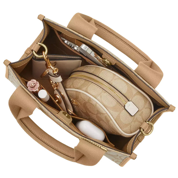 Coach Smith Tote Bag 24 In Signature Jacquard - Light Khaki Multi CAR78