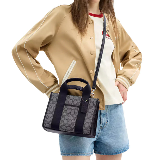 Coach Smith Tote Bag 24 In Signature Jacquard - Navy/ Midnight Navy CAR78