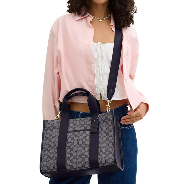 Coach Smith Tote Bag In Signature Jacquard - Navy/ Midnight Navy CY367