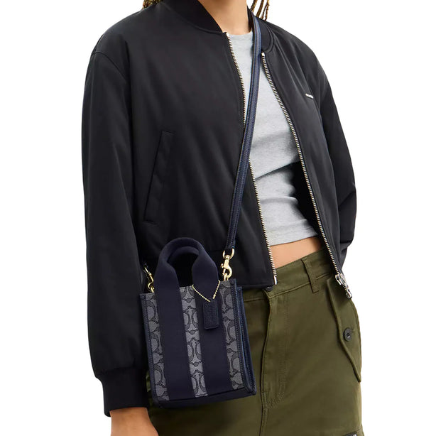 Coach Smith Mini Tote Bag In Signature Jacquard - Navy/ Midnight Navy CCL75