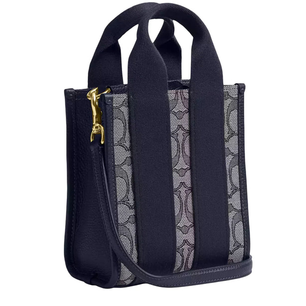Coach Smith Mini Tote Bag In Signature Jacquard - Navy/ Midnight Navy CCL75