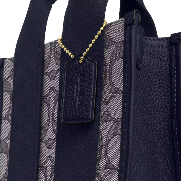 Coach Smith Mini Tote Bag In Signature Jacquard - Navy/ Midnight Navy CCL75