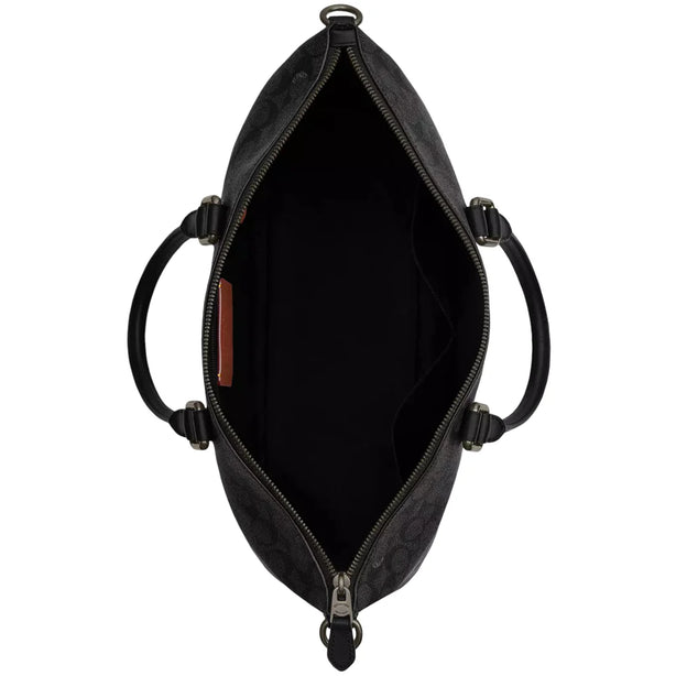 Coach Caleb Work Bag In Signature Canvas - Charcoal/ Black CY770