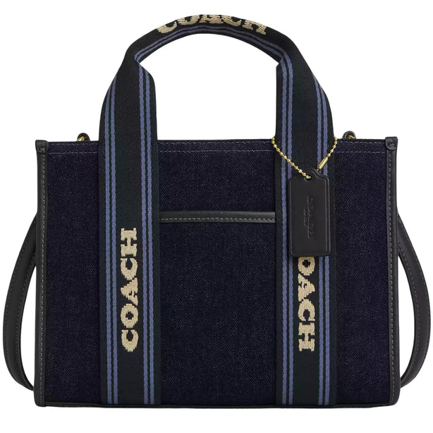 Coach Smith Tote Bag 24 In Regenerative Cotton - Dark Denim Multi CCL67